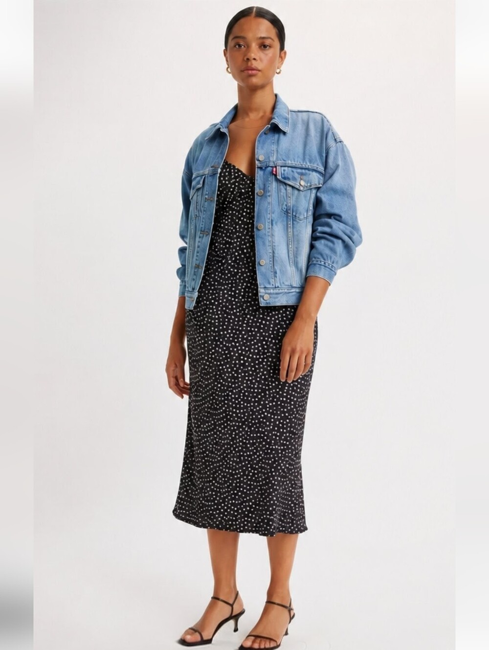 Levi's Black Floral Maxi Slip Dress Daisies, Spaghetti Strap 🌼 Medium